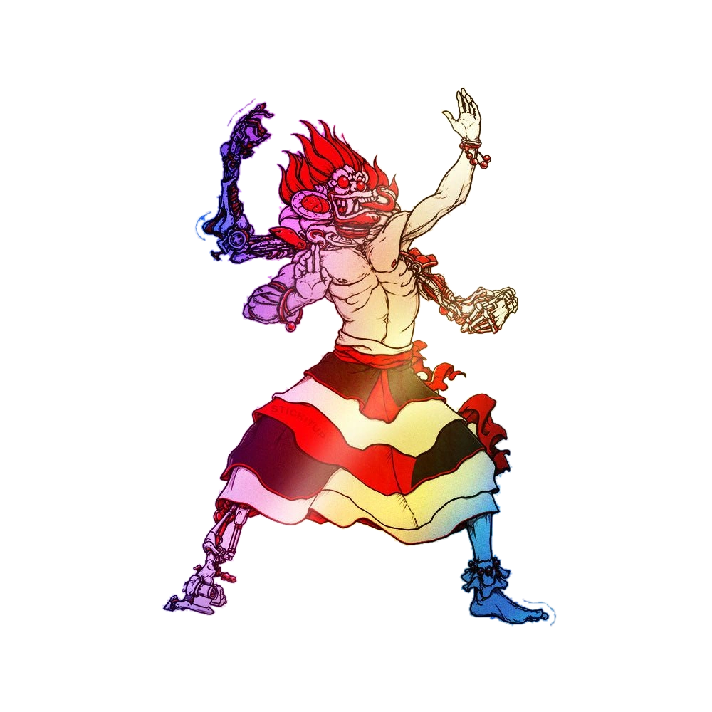 Anime Warrior Red White Holographic Stickers